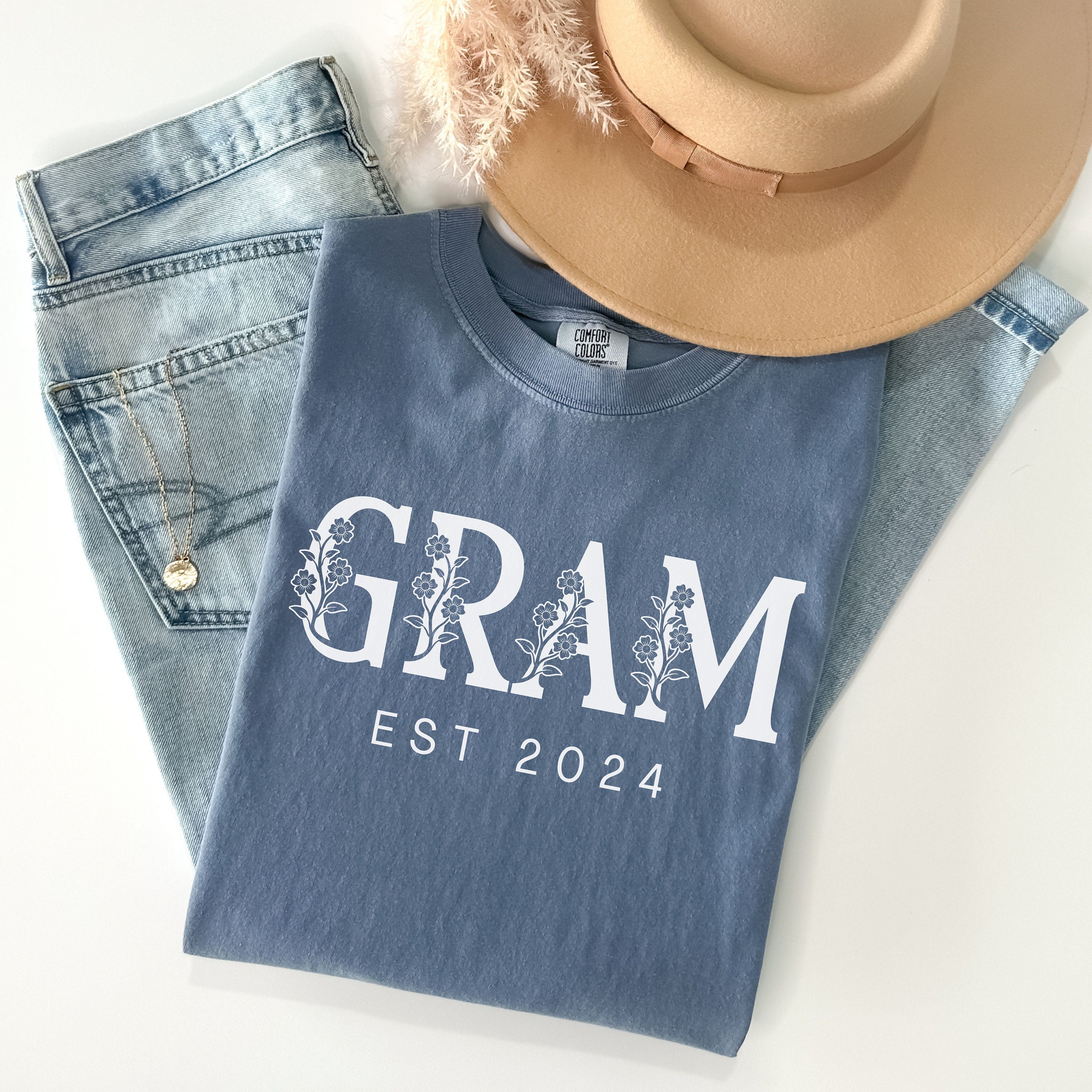 personalized gram est shirt with wildflowers grandma design for mothers day and christmas gifts dhebv scaled