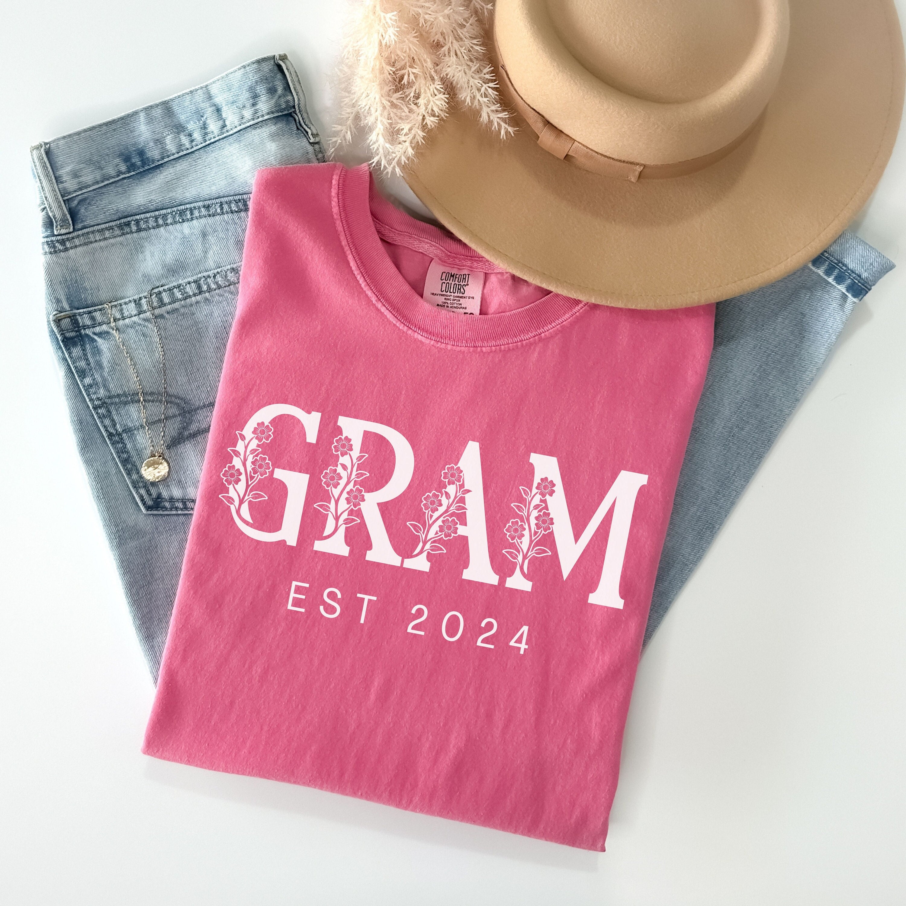 personalized gram est shirt with wildflowers grandma design for mothers day and christmas gifts sijc4 scaled