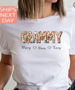 personalized grammy shirt with names floral crewneck sweatshirt unique grandma gift for mothers day or christmas iwrds