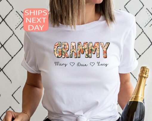 personalized grammy shirt with names floral crewneck sweatshirt unique grandma gift for mothers day or christmas iwrds