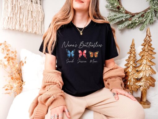 personalized grandma butterflies shirt for mothers day birth month butterfly design mamas garden sweatshirt rvp7v scaled