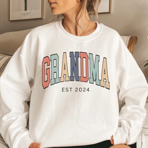 personalized grandma est sweatshirt custom crewneck unique grandma gift pregnancy announcement shirt 9v78o scaled