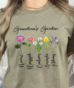 personalized grandma garden shirt for kids cute flower design best mom ever gift for mothers day mmccz