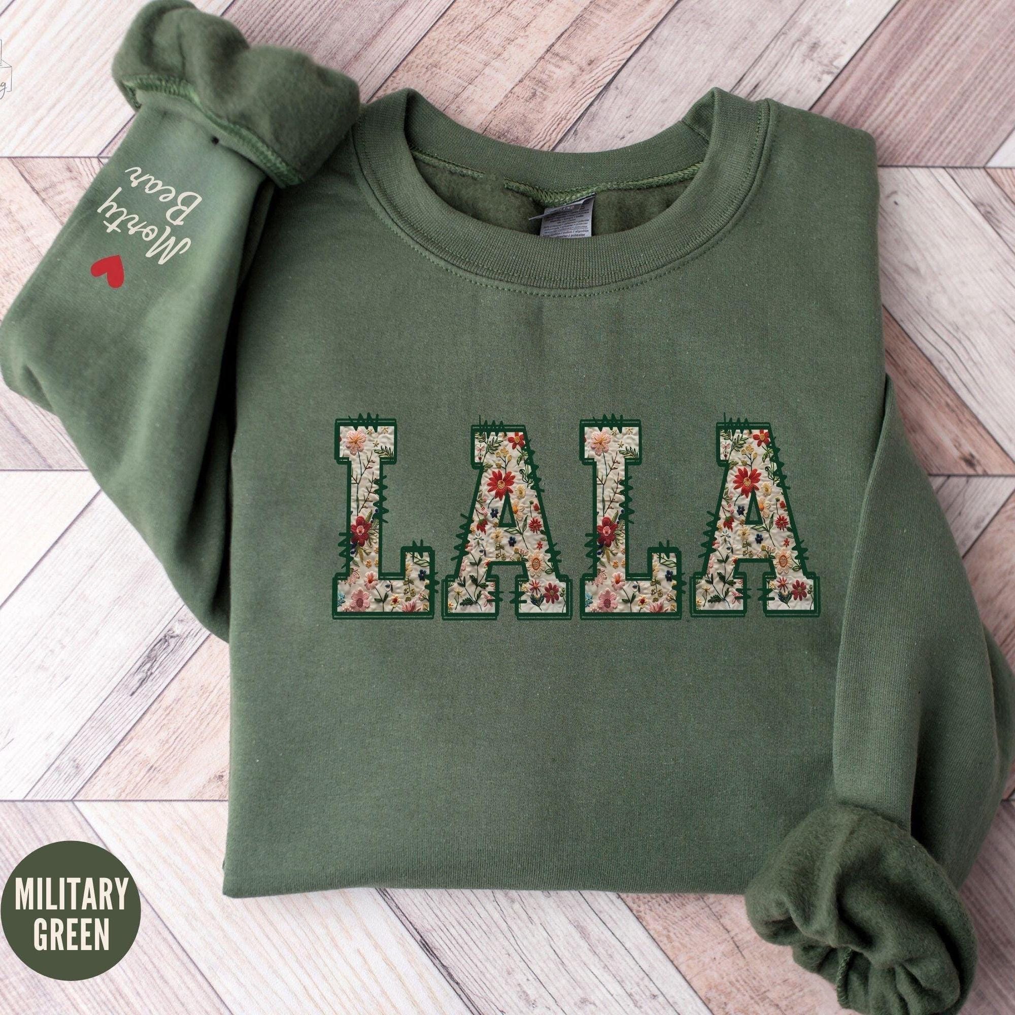 personalized grandma lala sweatshirt with kids name floral design custom crewneck grandmother gift for mothers day cwtk5