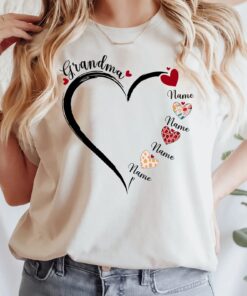 personalized grandma shirt funny heart design custom gift for mothers day birthday unique grandma t shirt qfsnf