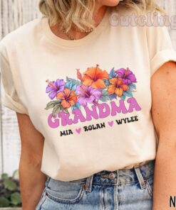 personalized grandma shirt with grandkids names custom gift for new grandmother unique pregnancy announcement shirt aodip