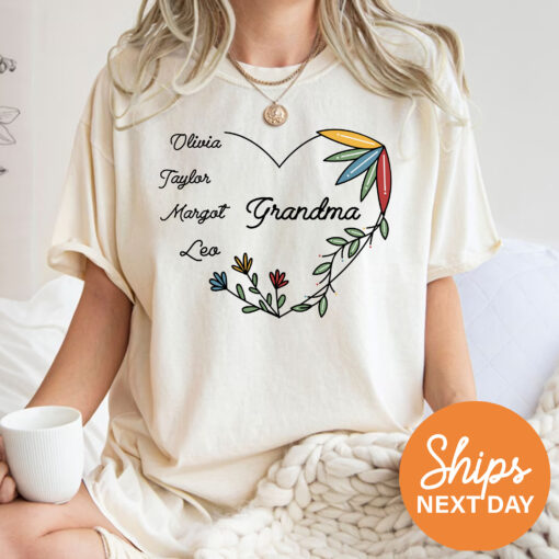personalized grandma shirt with grandkids names custom mama shirt for mothers day unique nana and mimi t shirt fpza8