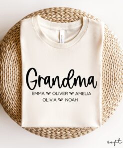 personalized grandma shirt with grandkids names custom mothers day gift tee for nana unique grandma t shirt k26vr