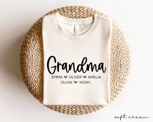 personalized grandma shirt with grandkids names custom mothers day gift tee for nana unique grandma t shirt k26vr