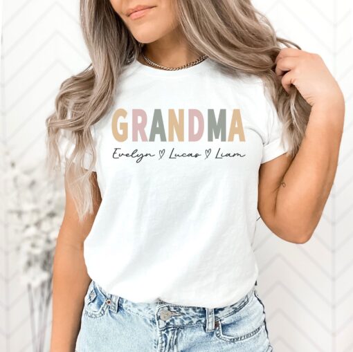 personalized grandma shirt with grandkids names custom mothers day shirt unique gift for grandma best mom shirts rittm