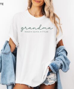 personalized grandma shirt with grandkids names custom t shirt for mothers day unique grandma tee gifts kgois