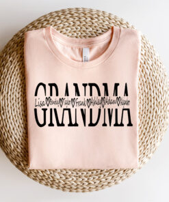 personalized grandma shirt with grandkids names for mothers day unique gift for nana custom name tee bc9yi