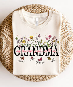 personalized grandma shirt with grandkids names my favorite people call me t shirt for nana heart design htlji