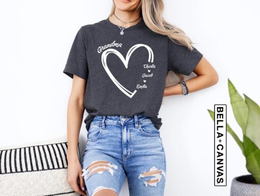 personalized grandma shirt with heart design featuring grandkids names cute nana t shirt for grandma gifts wt4ao