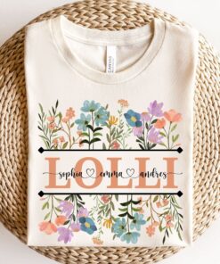 personalized grandma shirt with kids names custom lolli tee floral pregnancy announcement unique gift for expecting grandmothers zldh5