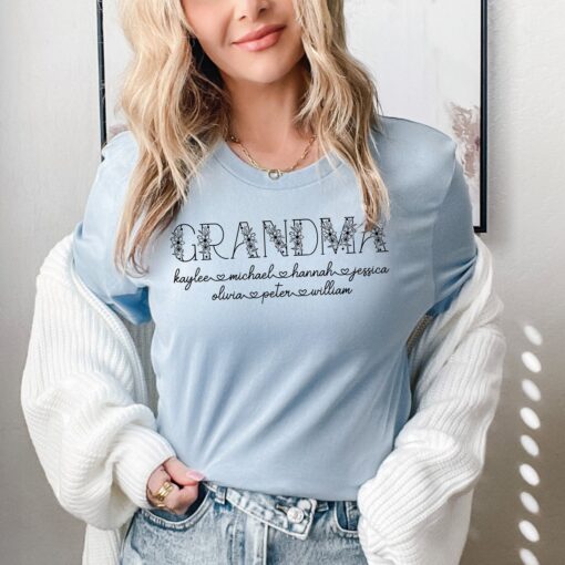 personalized grandma shirt with kids names for mothers day great grandma birthday gift from grandkids aaobn scaled