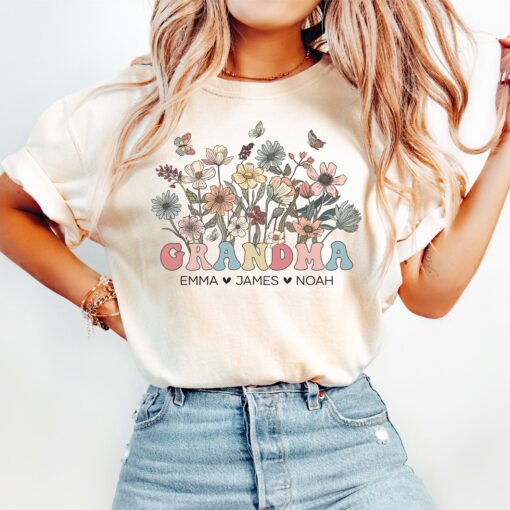 personalized grandma shirt with kids names retro t shirt best mothers day gift for grandma custom grandkids gift jiq9r