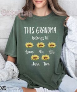 personalized grandma shirt with kids names sunflower design best grandma ever shirt mothers day gift for new grandmothers zuwbs