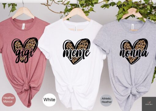 personalized grandma shirt with leopard heart custom gift for nana mimi mama best grandma ever t shirt bharu