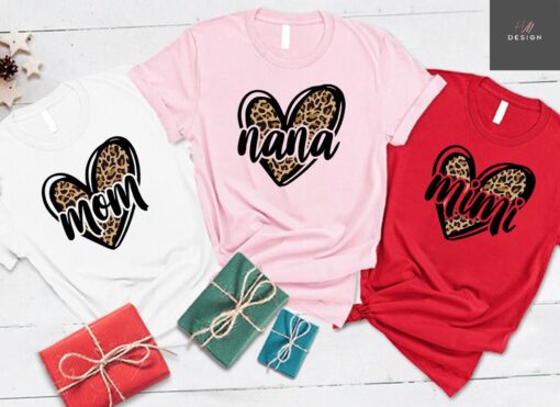 personalized grandma shirt with leopard heart custom gift for nana mimi mama best grandma ever t shirt