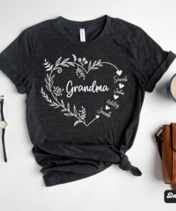 personalized grandma shirt with names floral heart t shirt for mothers day gift or mimi birthday gift with grandkids names hvpo1