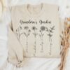 personalized grandma sweatshirt with birth month flowers and kids names custom mothers day shirt for grandmother u544k
