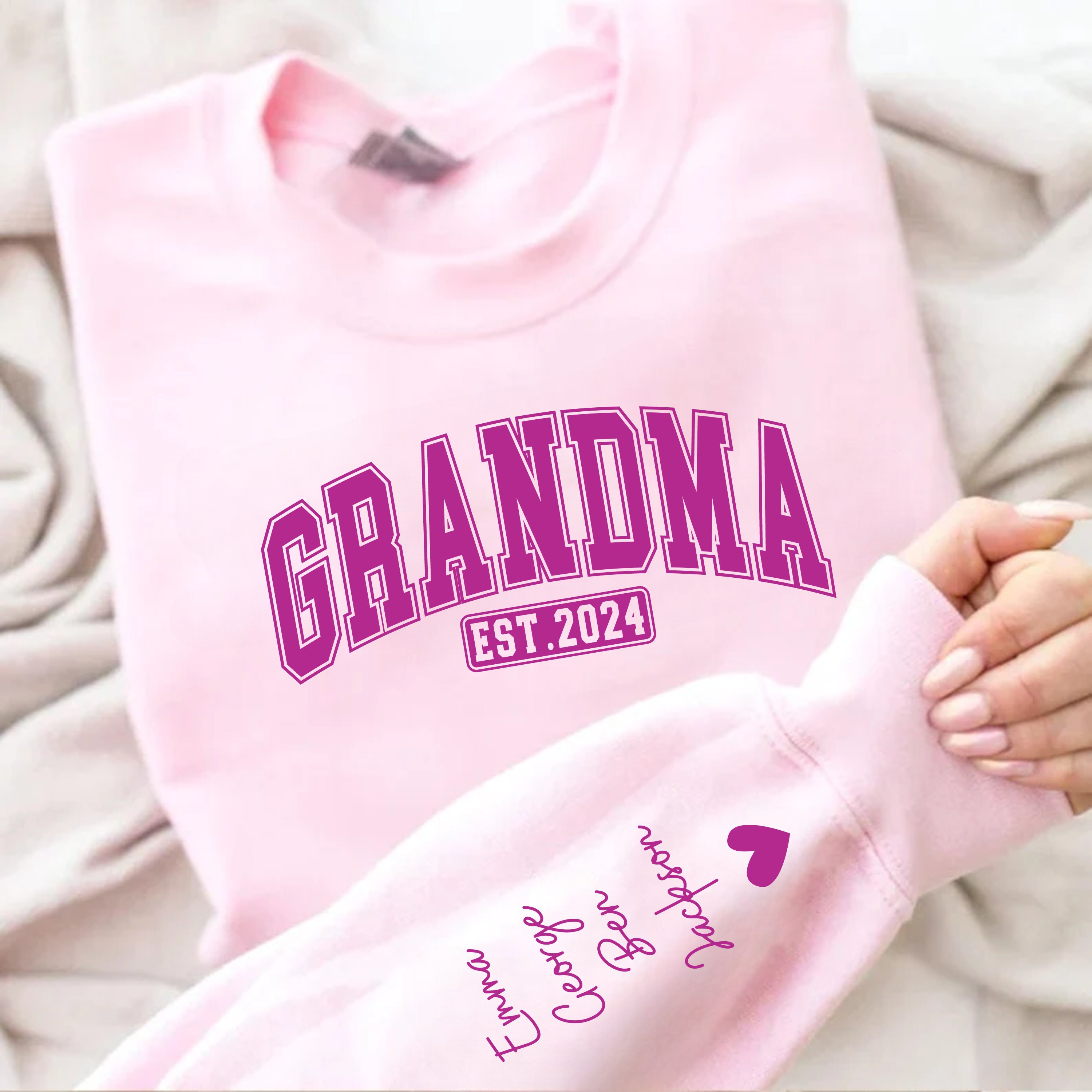 personalized grandma sweatshirt with custom names on sleeve unique birthday and mothers day gift from grandchildren 9dyzh scaled