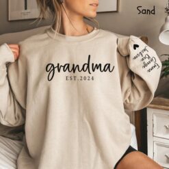 personalized grandma sweatshirt with grandkids names custom granny sweater est date gift for grandmother 63hlt scaled