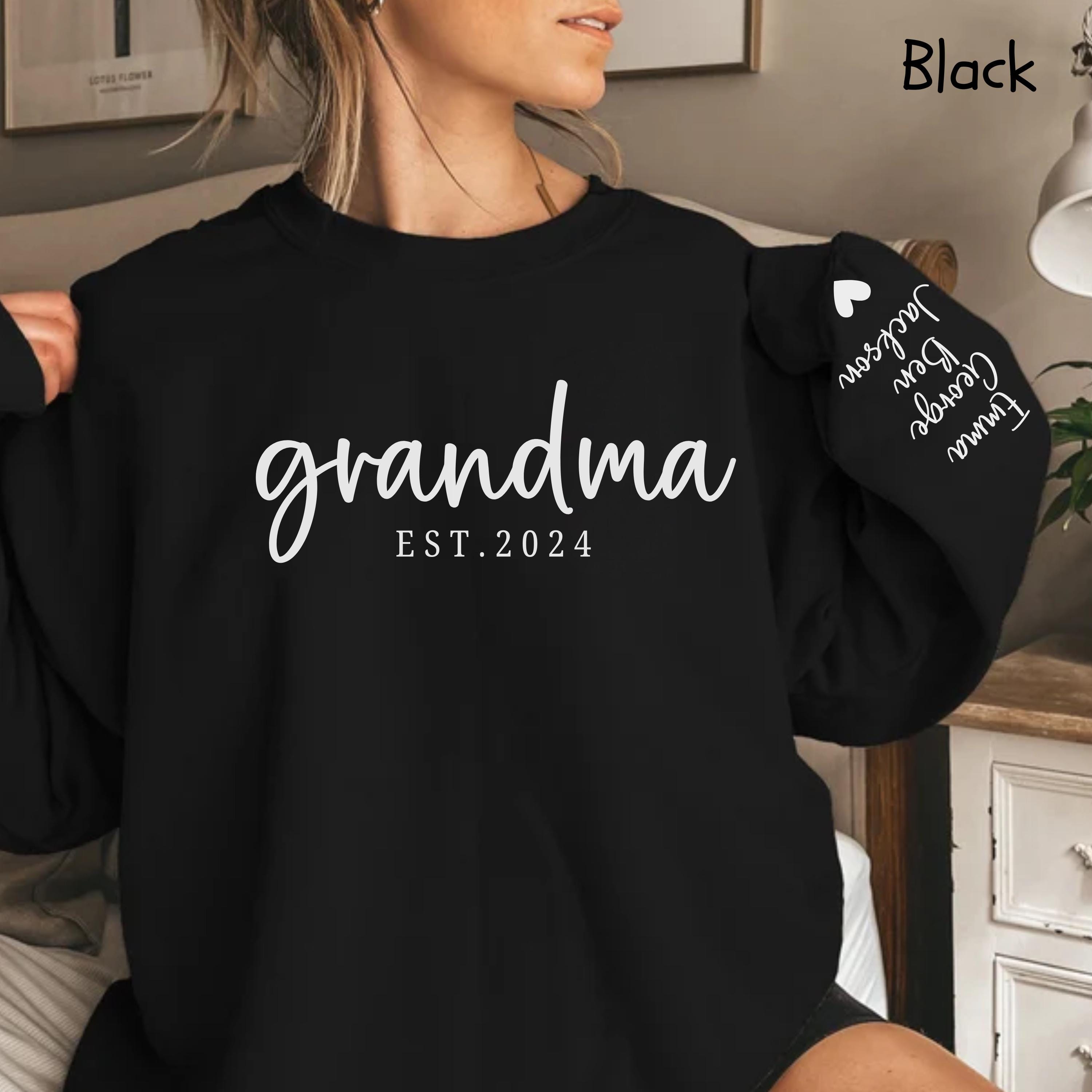 personalized grandma sweatshirt with grandkids names custom granny sweater est date gift for grandmother hhuqh scaled