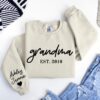 personalized grandma sweatshirt with grandkids names custom granny sweater for mothers day and grandparent gifts djqd5