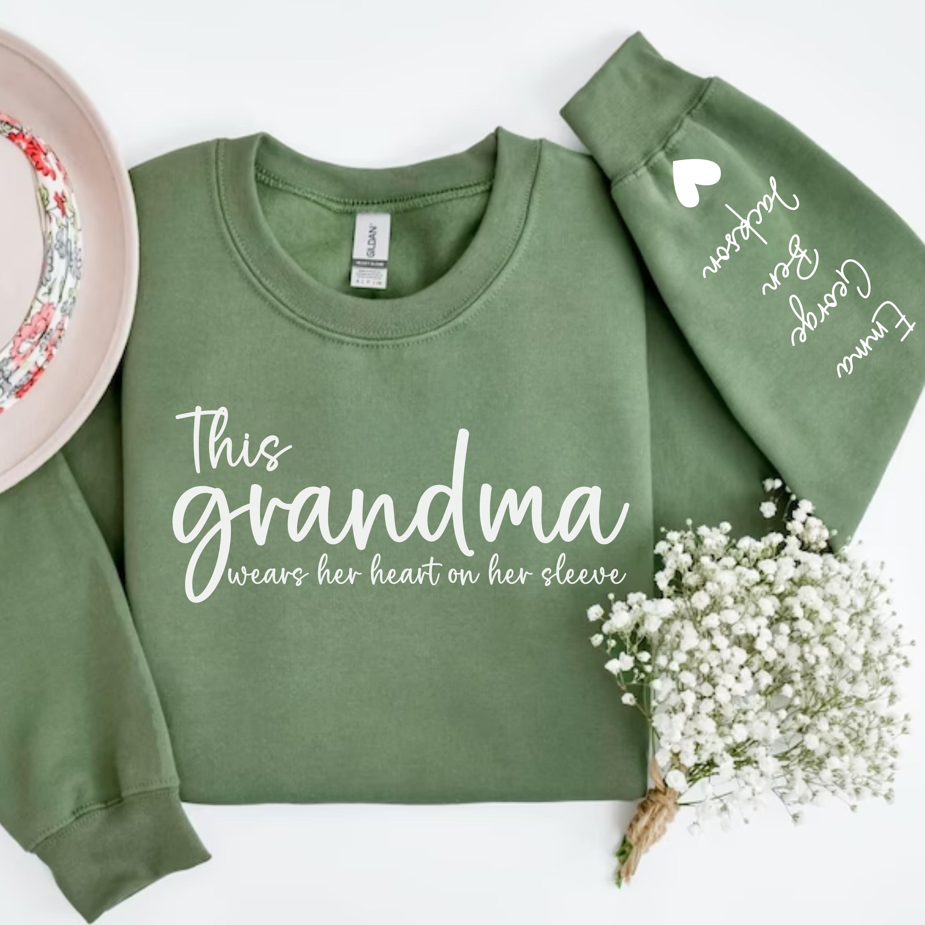 personalized grandma sweatshirt with grandkids names custom granny sweater unique gift for grandma