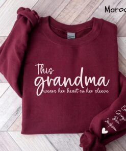 personalized grandma sweatshirt with grandkids names custom granny sweater unique gift for grandma nkz3w