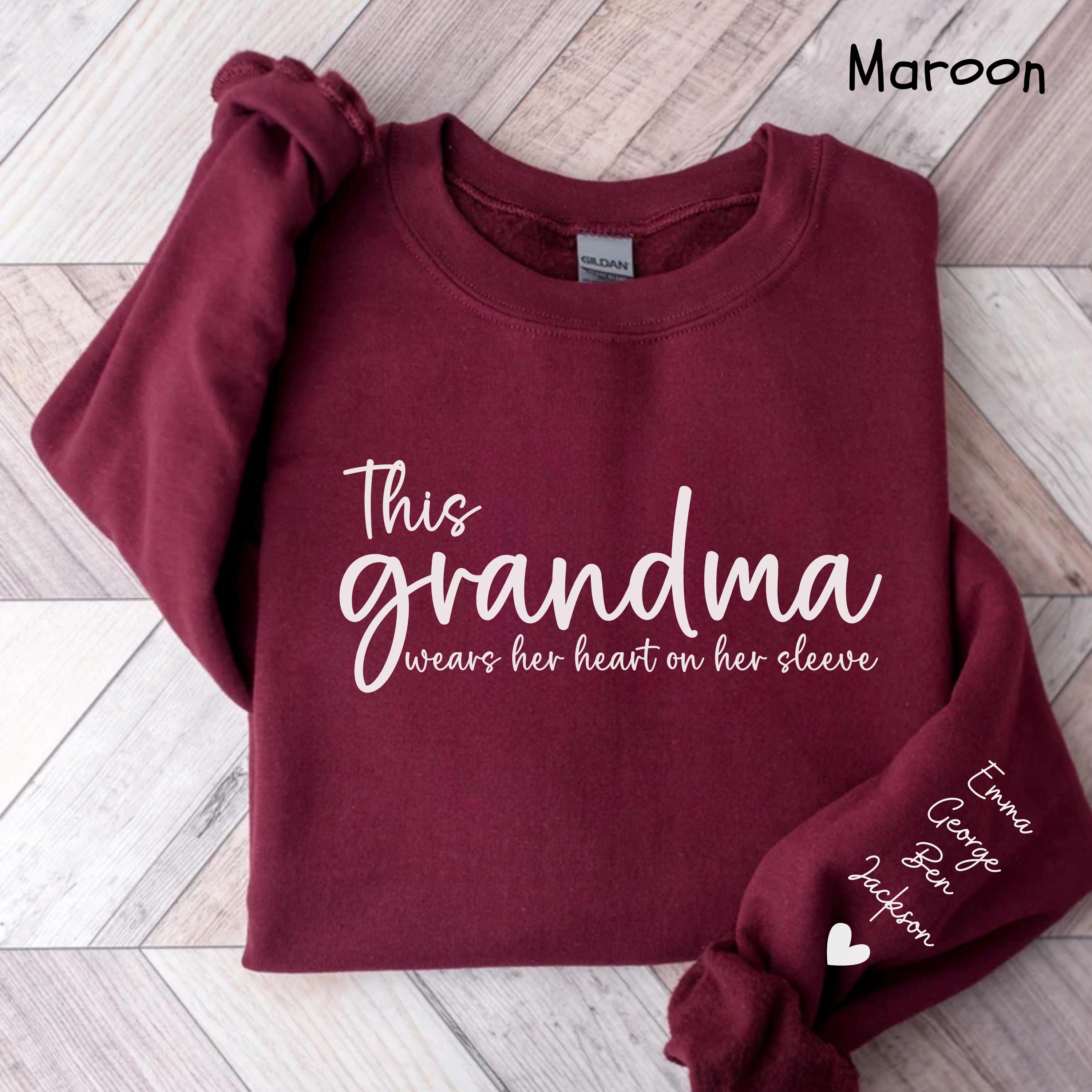 personalized grandma sweatshirt with grandkids names custom granny sweater unique gift for grandma nkz3w scaled