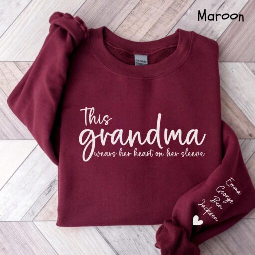 personalized grandma sweatshirt with grandkids names custom granny sweater unique gift for grandmas birthday or mothers day vdbeh scaled