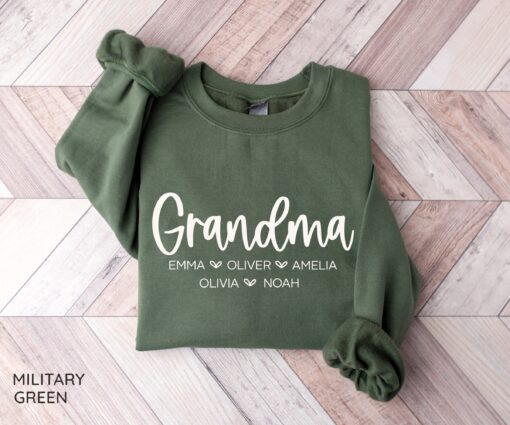 personalized grandma sweatshirt with grandkids names custom mothers day shirt for nana mimi gigi unique gift zgahy