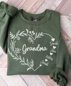 personalized grandma sweatshirt with grandkids names custom nana shirt for mothers day birthday gift nrxde