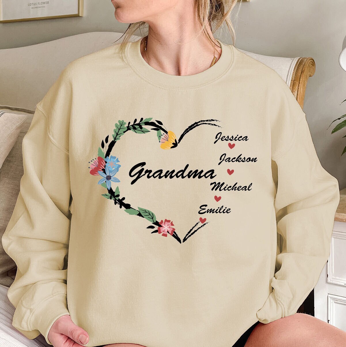 personalized grandma sweatshirt with grandkids names custom nana shirt for mothers day unique abuela tee dm1qk