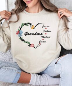 personalized grandma sweatshirt with grandkids names custom nana shirt for mothers day unique abuela tee dpp1q