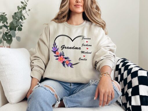 personalized grandma sweatshirt with grandkids names custom nana shirt for mothers day unique mimi tees abuela apparel 3i2l8 scaled