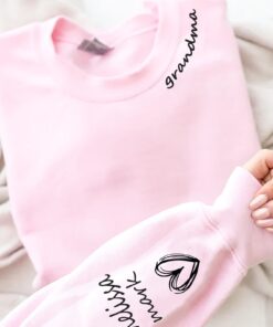 personalized grandma sweatshirt with kids name on sleeve custom gift for grandma perfect for christmas and mothers day su18f