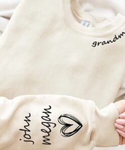 personalized grandma sweatshirt with kids name on sleeve custom gift for grandma perfect for christmas and mothers day uqq8s