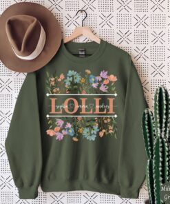 personalized grandma sweatshirt with kids names floral design custom lolli gift for pregnancy announcement and grandkids xyicb