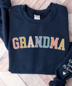 personalized grandma sweatshirt with names on sleeve custom granny sweatshirt for grandmother unique gift for grandma jmzfq