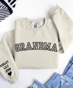 personalized grandma sweatshirt with names on sleeve custom mama shirt for mothers day gift best mom ever shirt opu3v