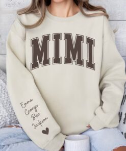 personalized grandma sweatshirt with names on sleeve unique mothers day gift custom birthday gift from grandchildren af1ab