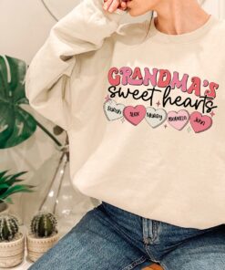 personalized grandma sweet hearts shirt with custom kids name for mothers day and valentines day gifts xcaqv