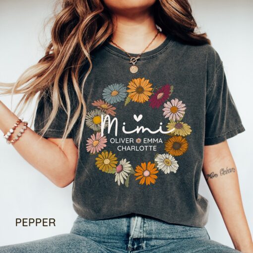 personalized grandma t shirt with grandchildren names custom mimi shirt great for christmas gifts and special occasions vnpro