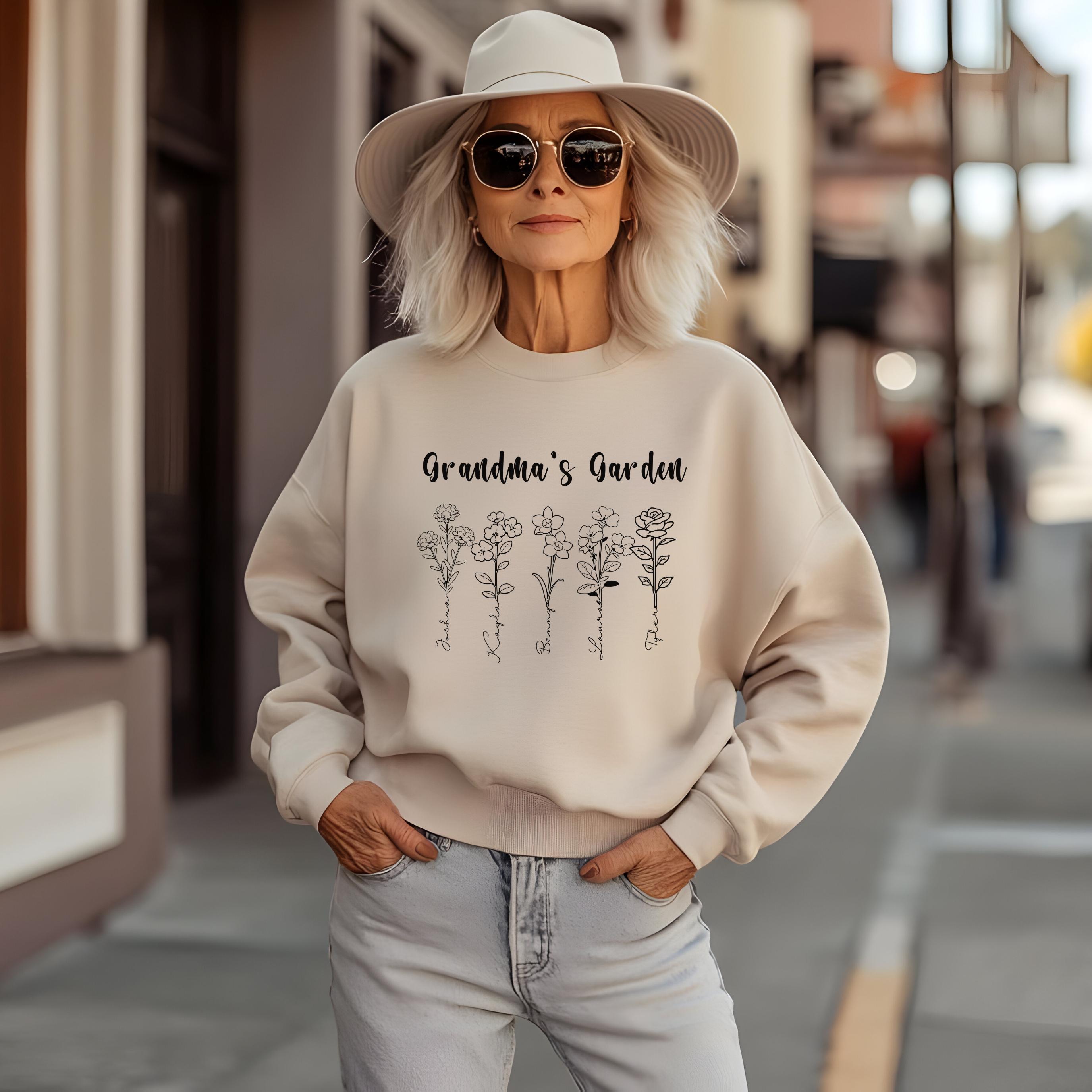 personalized grandmas garden shirt with birth flowers and grandkids names custom sweatshirt for grandmother gift epl1f scaled