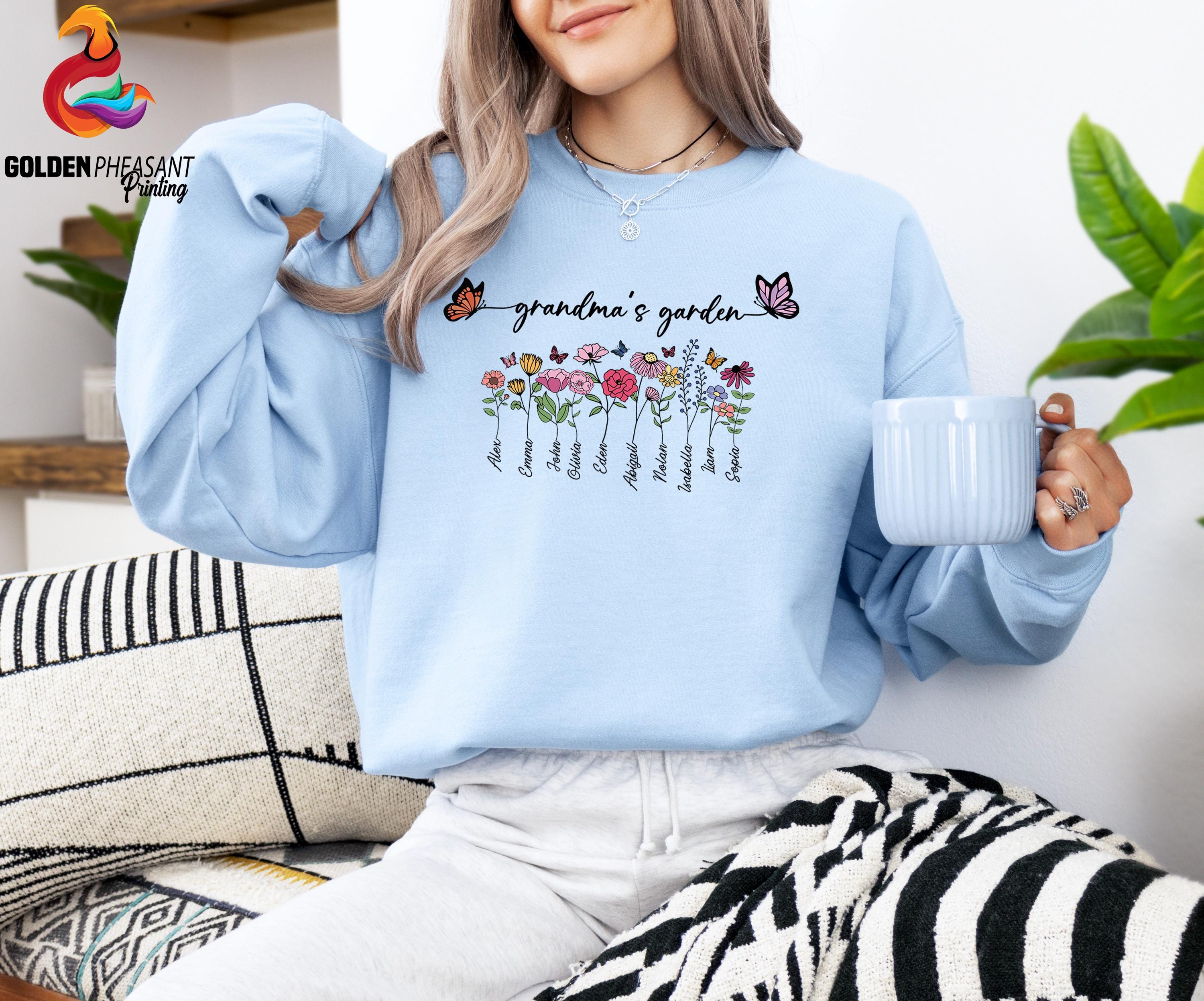 personalized grandmas garden shirt with kids names floral design custom grandma gift sweatshirt for grandmothers 0snro scaled