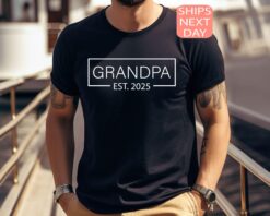 personalized grandpa est 2025 shirt funny papa tee announcement for new grandparents family christmas gift gto6l